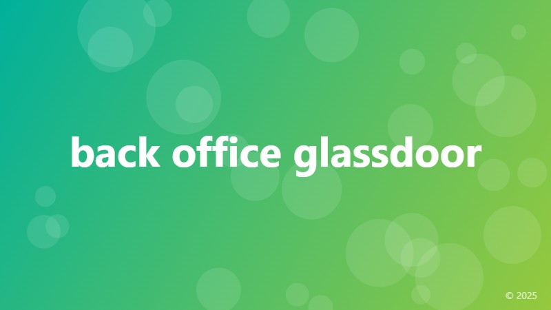 back office glassdoor