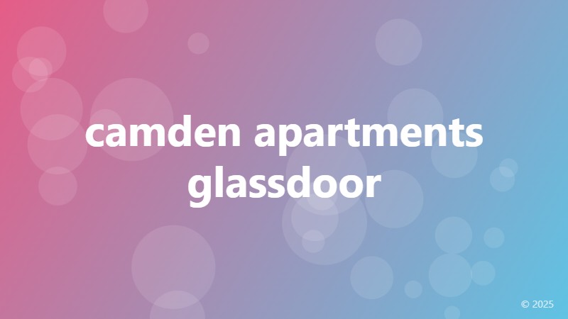 camden apartments glassdoor