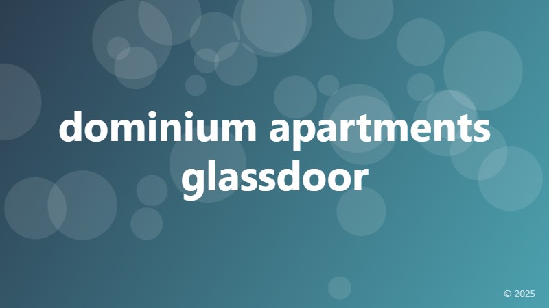 dominium apartments glassdoor