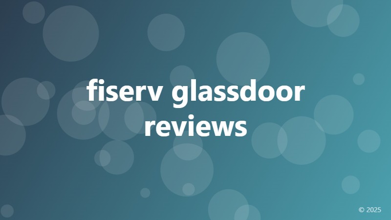 fiserv glassdoor reviews