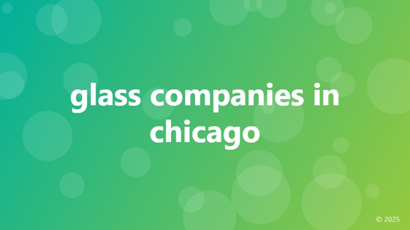 glass companies in chicago