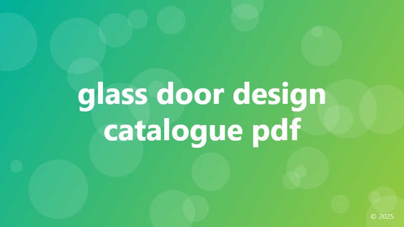 glass door design catalogue pdf