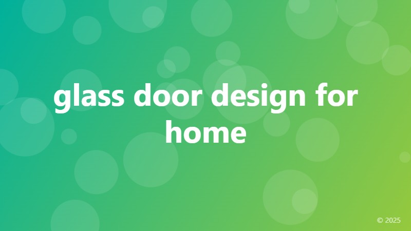 glass door design for home