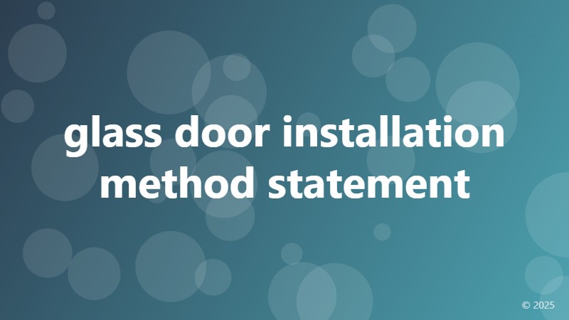 glass door installation method statement