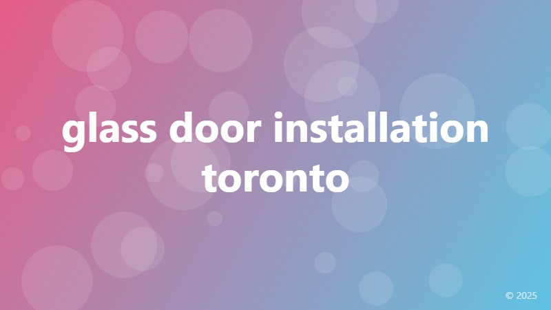 glass door installation toronto