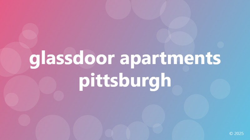 glassdoor apartments pittsburgh