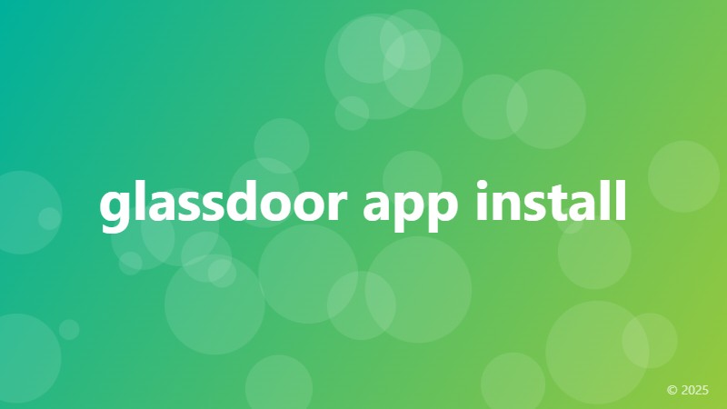 glassdoor app install