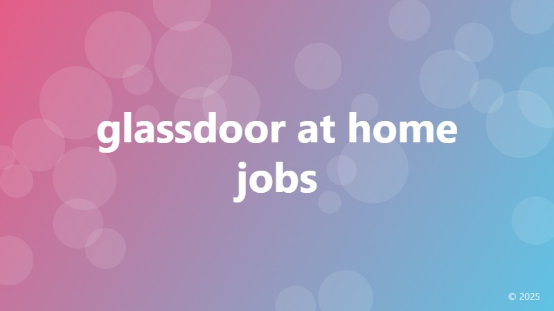glassdoor at home jobs