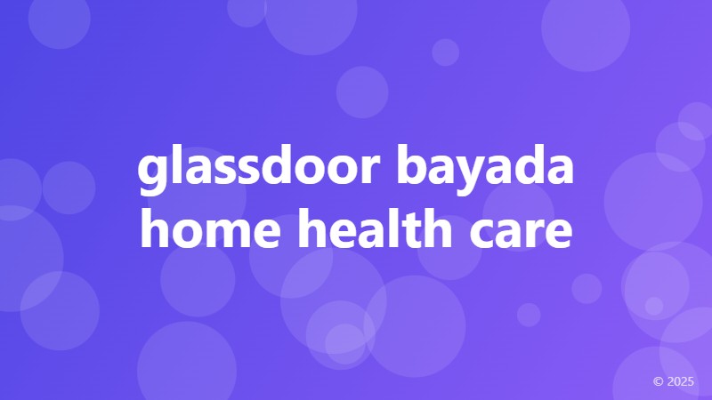 glassdoor bayada home health care