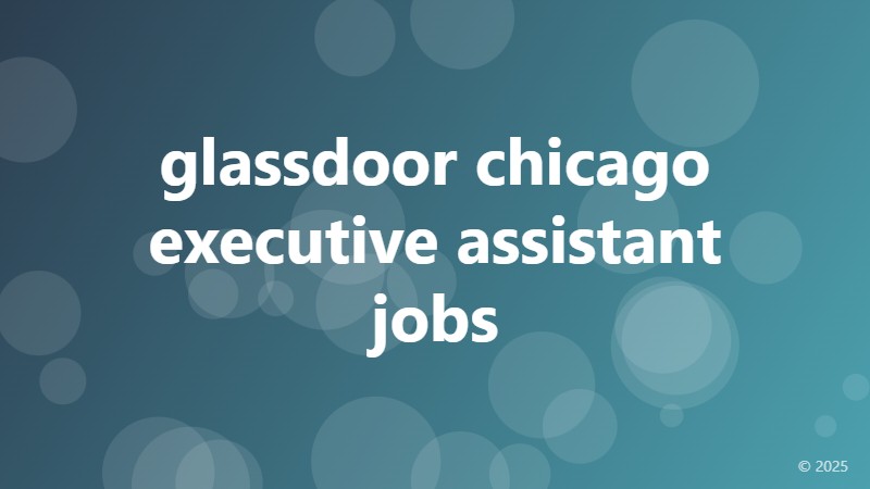 glassdoor chicago executive assistant jobs