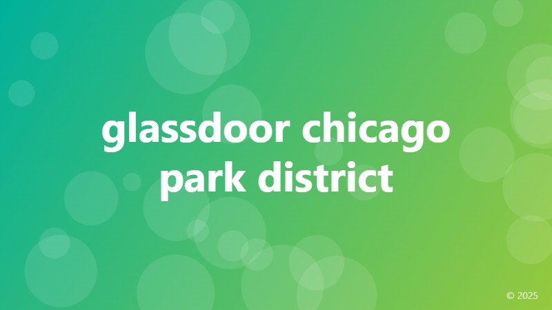 glassdoor chicago park district