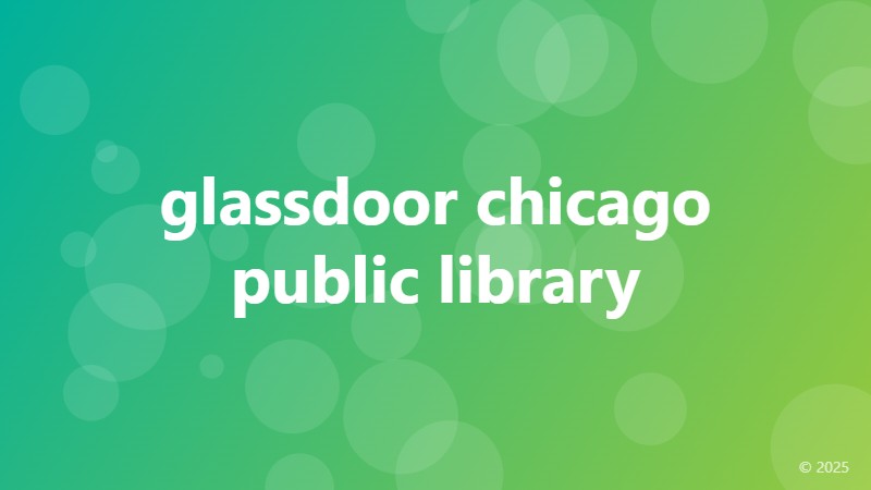 glassdoor chicago public library