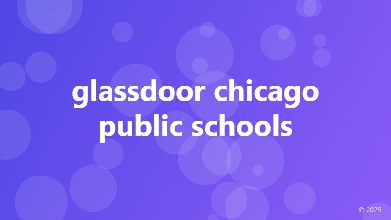 glassdoor chicago public schools