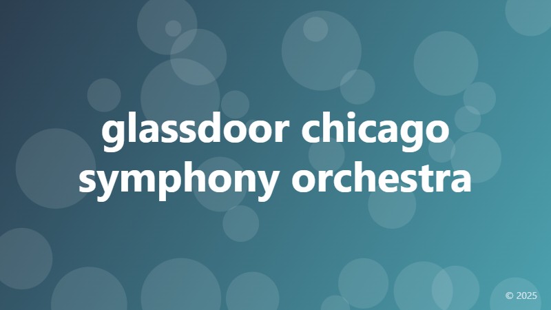 glassdoor chicago symphony orchestra