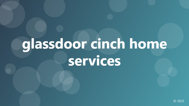 glassdoor cinch home services