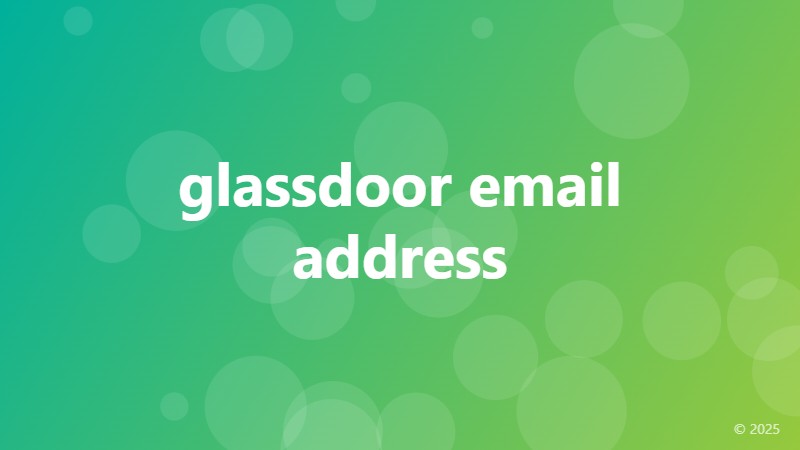glassdoor email address