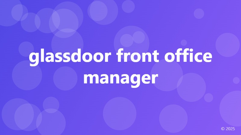 glassdoor front office manager