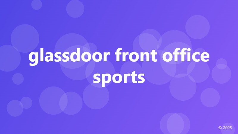 glassdoor front office sports
