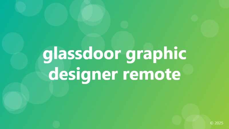 glassdoor graphic designer remote