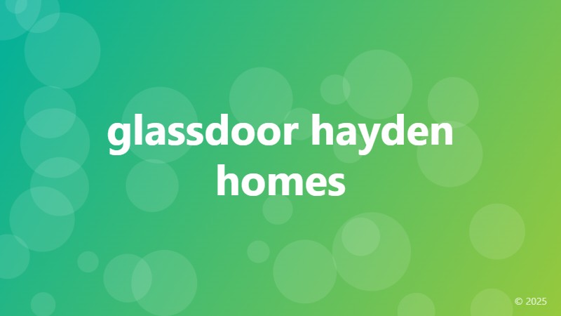 glassdoor hayden homes