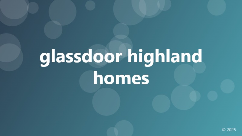 glassdoor highland homes