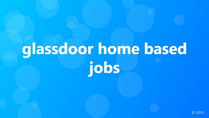glassdoor home based jobs
