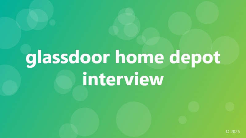 glassdoor home depot interview