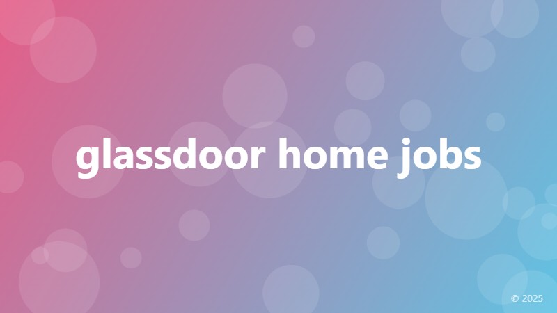 glassdoor home jobs