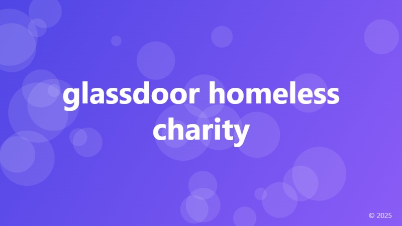 glassdoor homeless charity