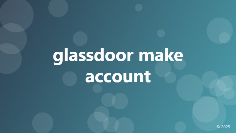 glassdoor make account