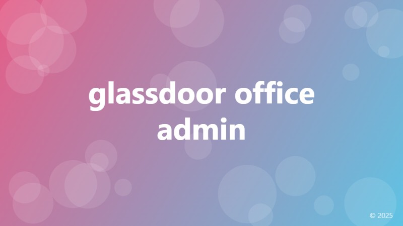glassdoor office admin
