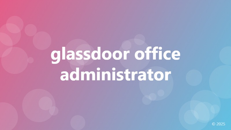 glassdoor office administrator