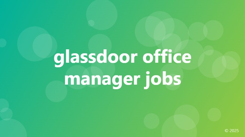 glassdoor office manager jobs