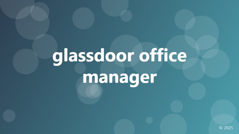 glassdoor office manager