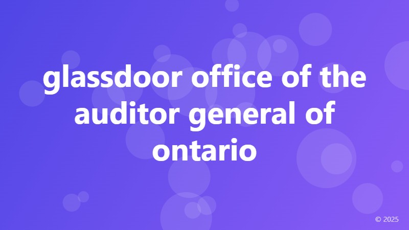glassdoor office of the auditor general of ontario