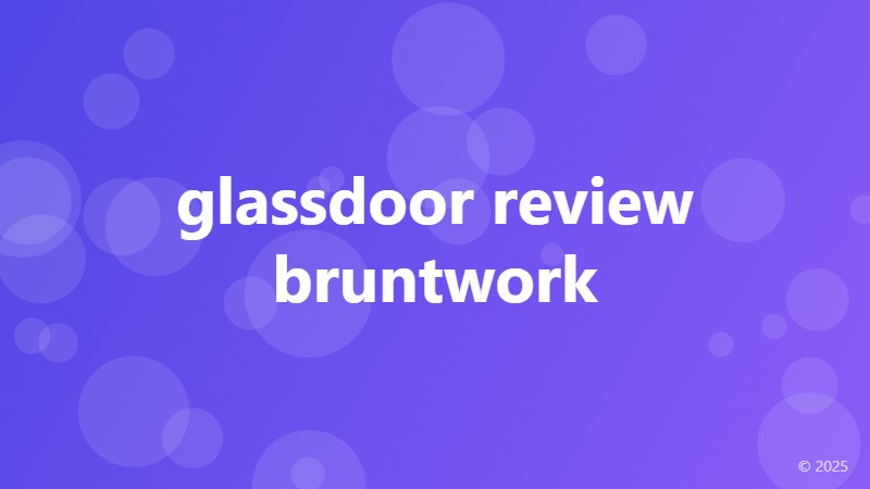 glassdoor review bruntwork