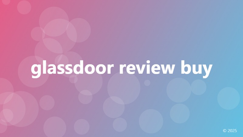 glassdoor review buy