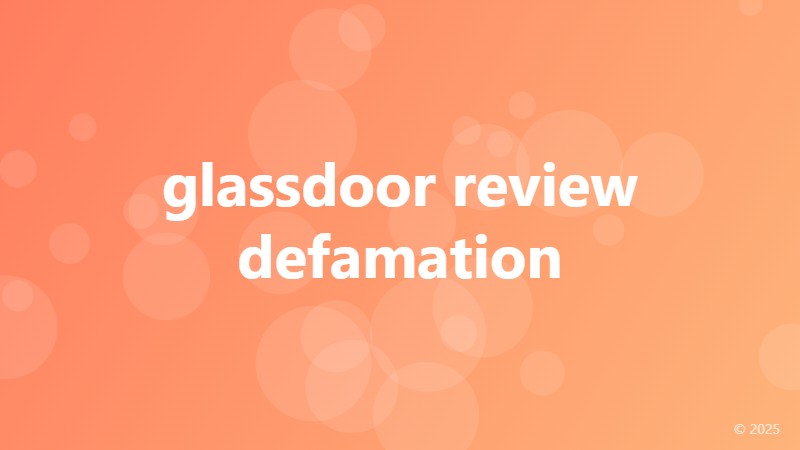 glassdoor review defamation