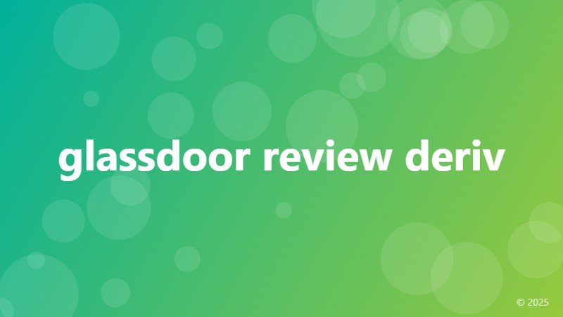 glassdoor review deriv