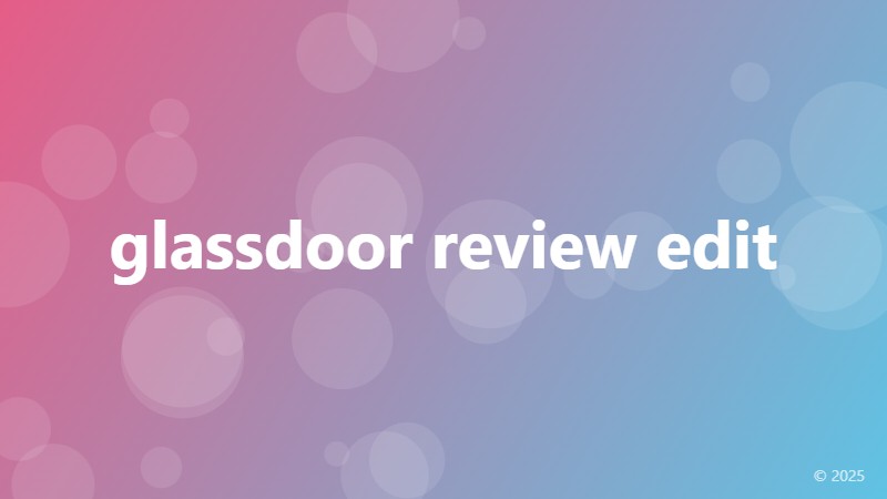 glassdoor review edit