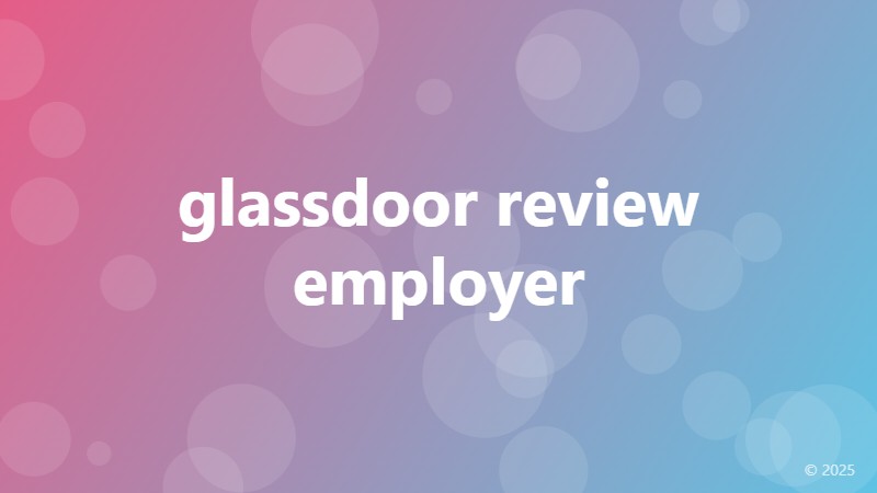 glassdoor review employer