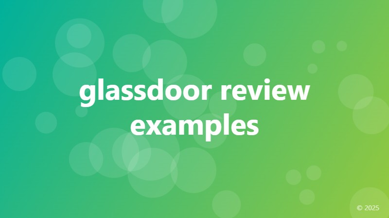 glassdoor review examples