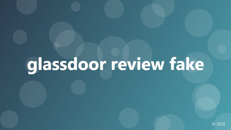 glassdoor review fake