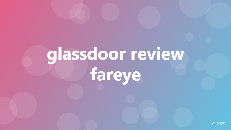 glassdoor review fareye