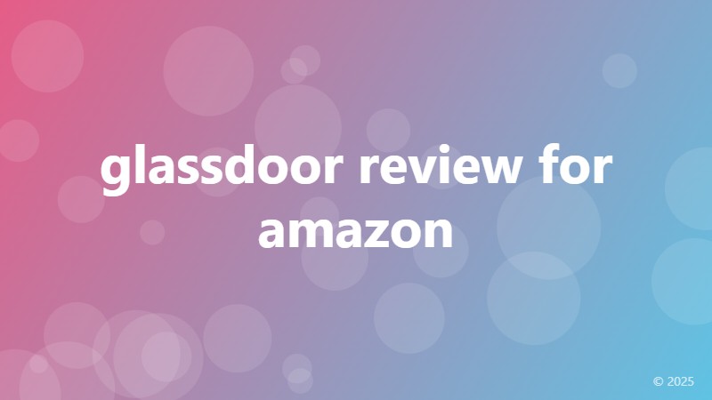 glassdoor review for amazon