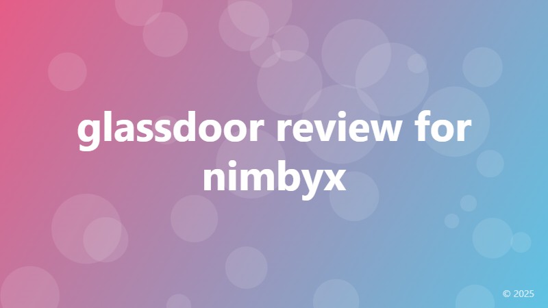 glassdoor review for nimbyx