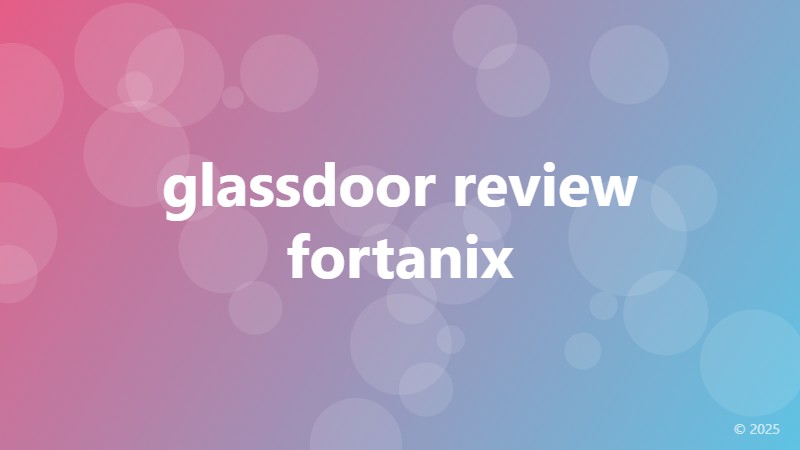 glassdoor review fortanix
