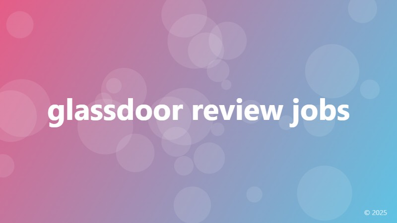 glassdoor review jobs