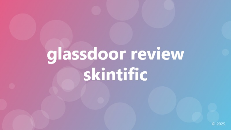 glassdoor review skintific