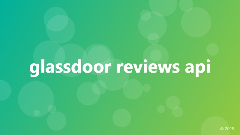 glassdoor reviews api